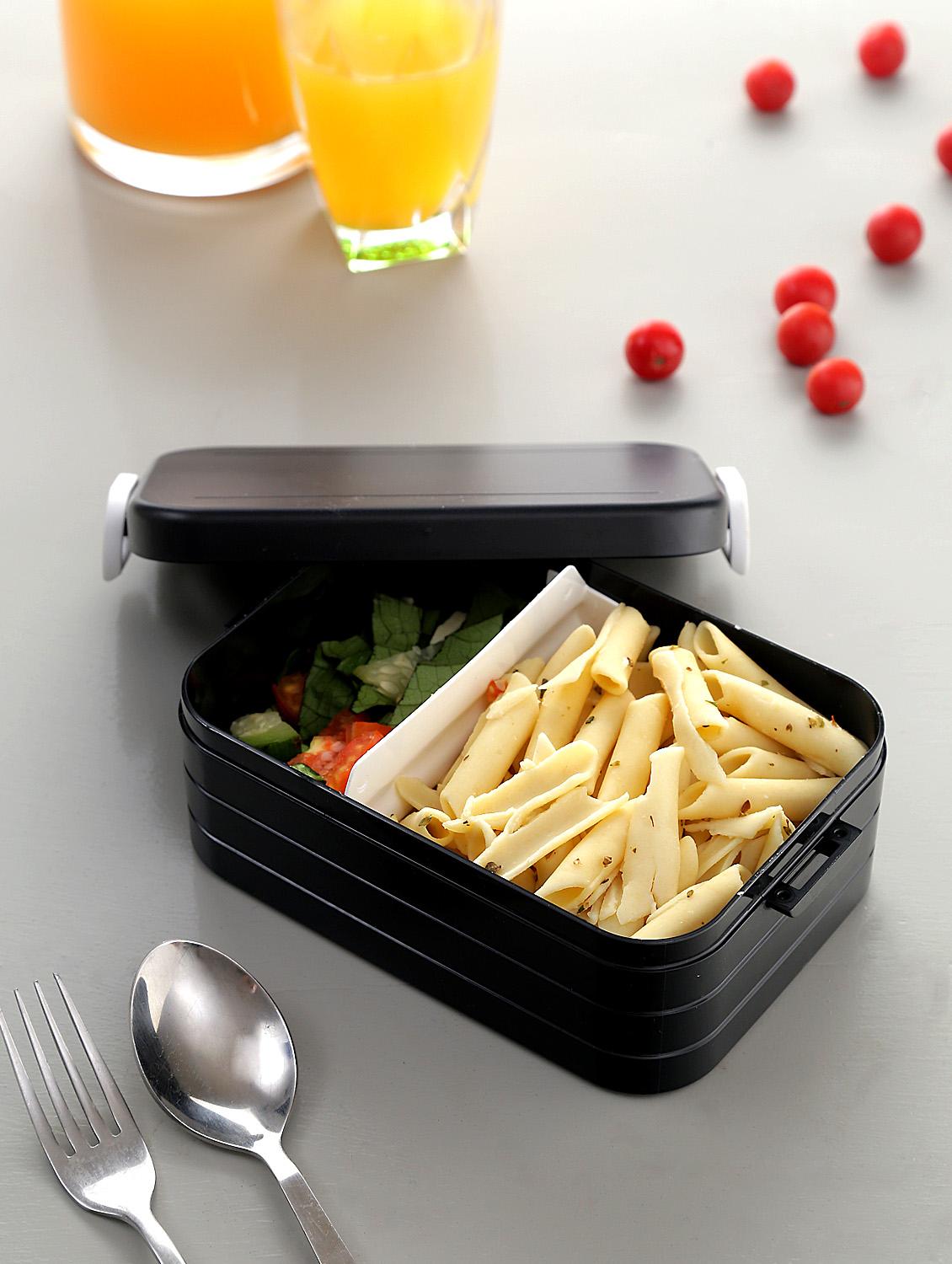 Black Lunch Box With Side Locks - By