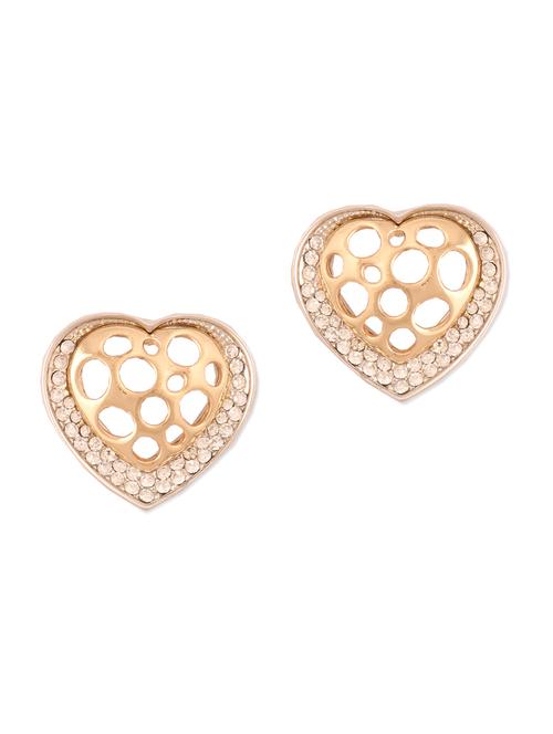 gold studded heart earrings - 946801 - Very Small Image - 1