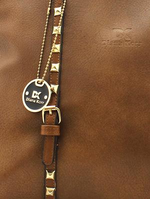 brown studded leatherette handbag - 948195 - Standard Image - 4