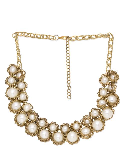 White Embellished Necklace - 9543044 - Very Small Image - 1