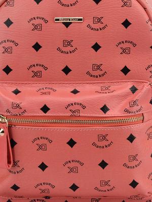 peach printed and studded faux leather backpack - 9545563 - Standard Image - 4