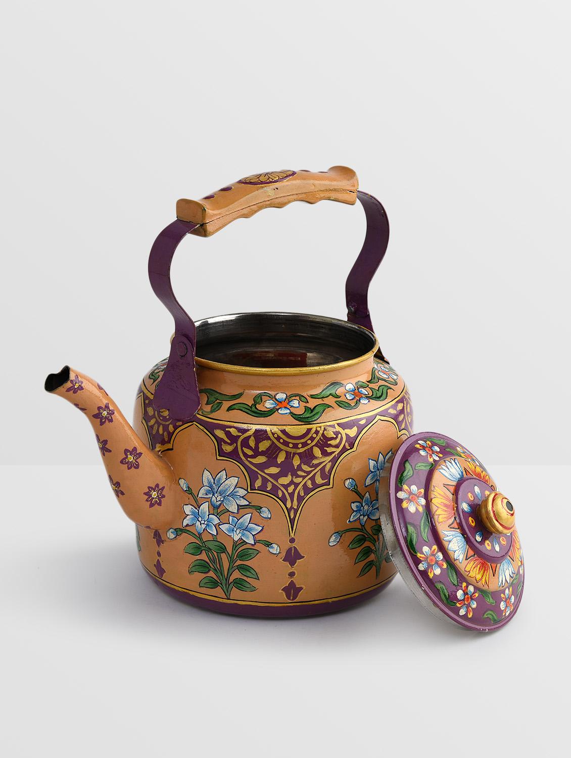 multicoloured handpainted kettle and milk pot set - 9559722 - Zoom Image - 4