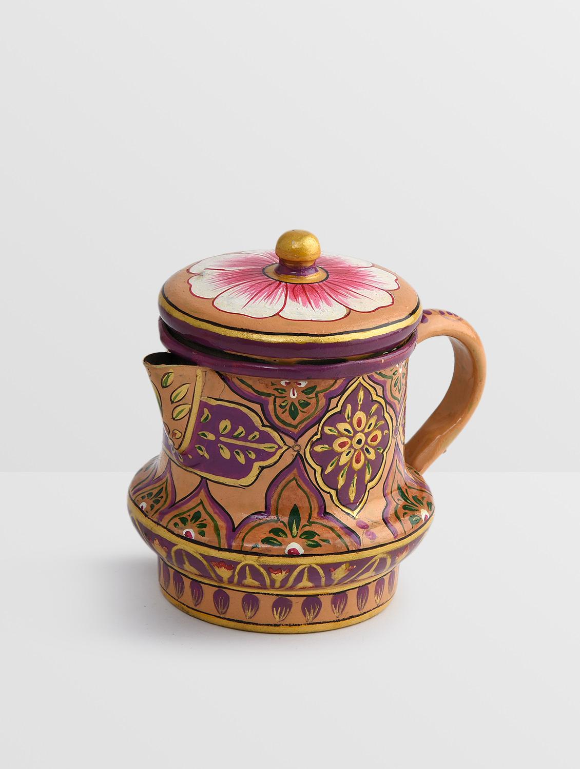 multicoloured handpainted kettle and milk pot set - 9559722 - Zoom Image - 7