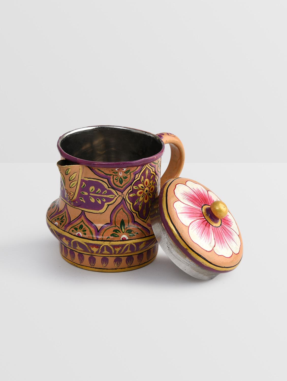multicoloured handpainted kettle and milk pot set - 9559722 - Zoom Image - 10