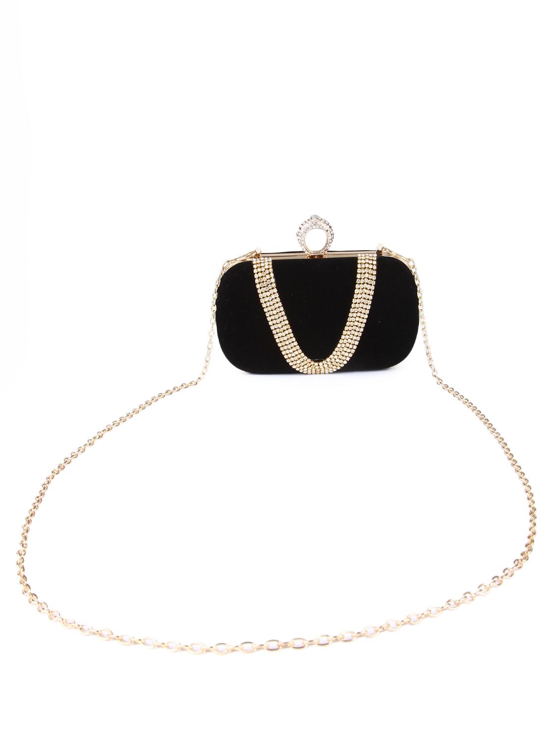 black velvet embellished clutch - 9566790 - Zoom Image - 7