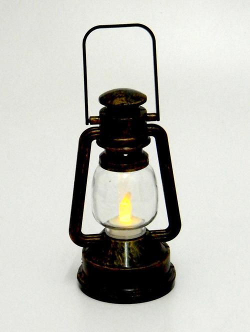 Black plastic LED lantern - 9589240 - Standard Image - 1