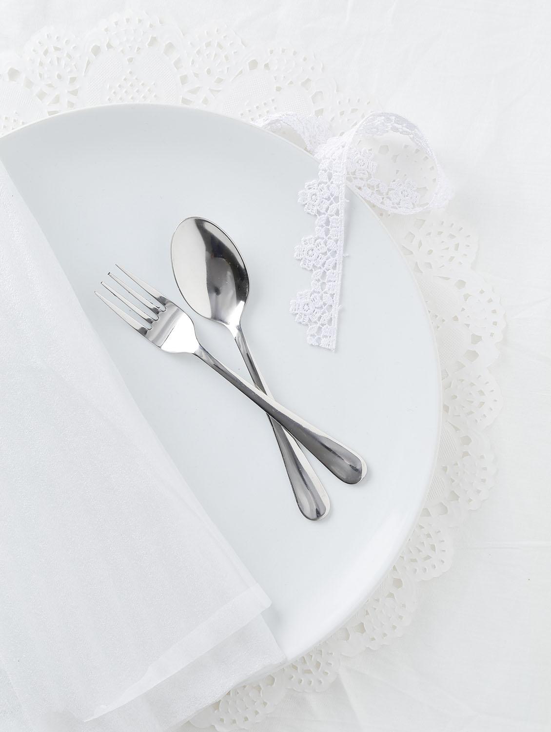 Stainless Steel Baby Fork And Spoon Set Of 12 - By
