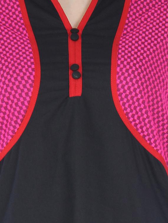 black cotton net kurti - 9595775 - Zoom Image - 4