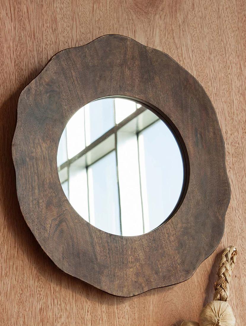 Multicolored Mango Wood And Glass Wall Mirror - By