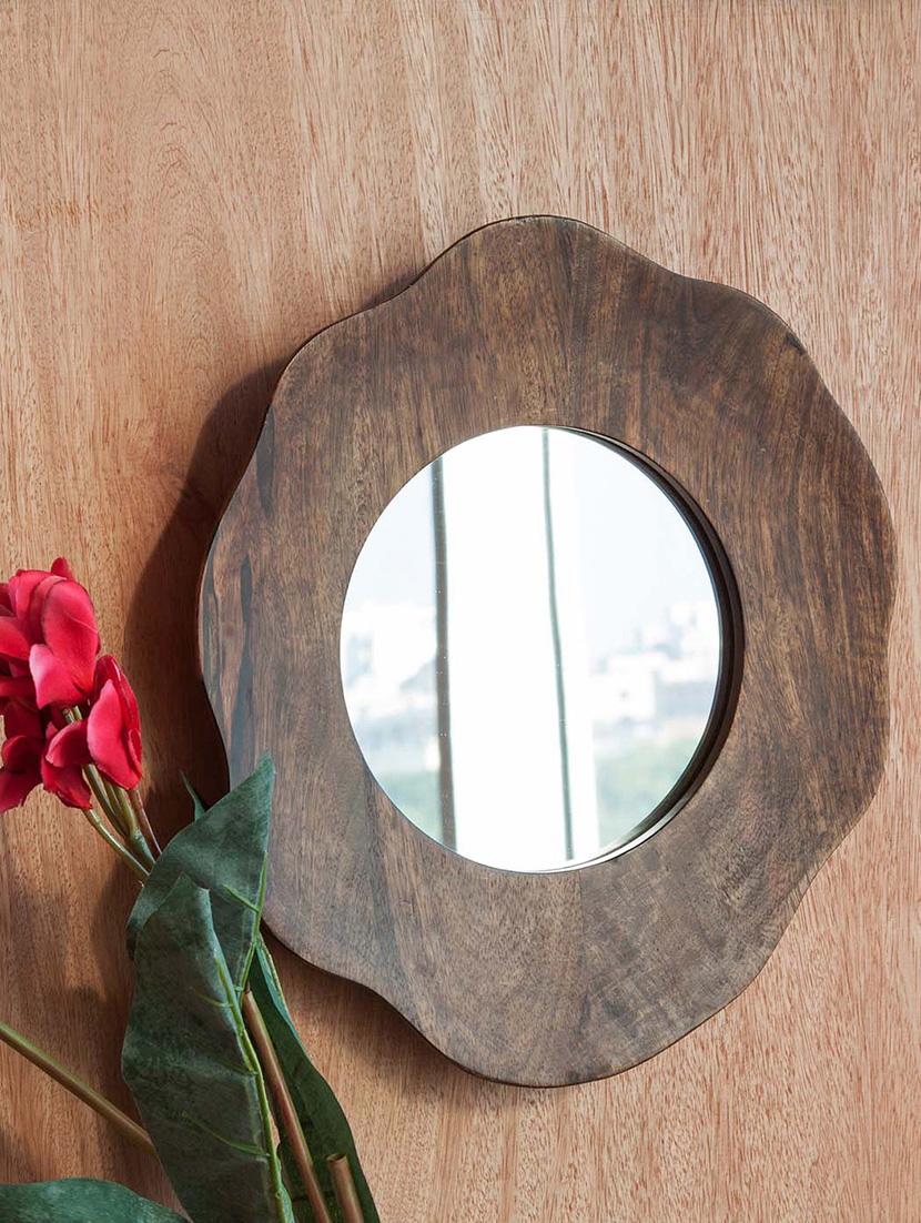 Multicolored Mango Wood And Glass Wall Mirror - By - 9605156