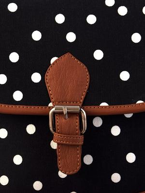 black canvas and leatherette sling bag - 9614989 - Standard Image - 4