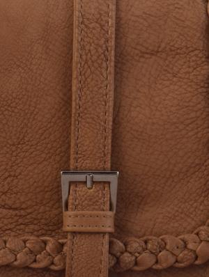 brown leatherette sling bag - 9615001 - Standard Image - 4