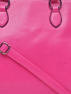 pink leatherette handbag - 9622015 - Standard Image - 4