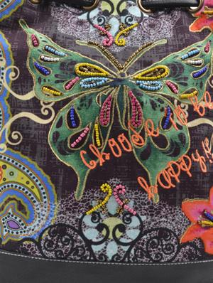 black butterfly designed and beaded backpack - 9633425 - Standard Image - 4