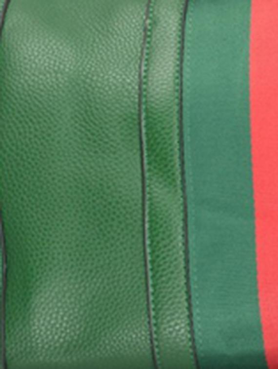 green leatherette striped handbag - 9634087 - Zoom Image - 4