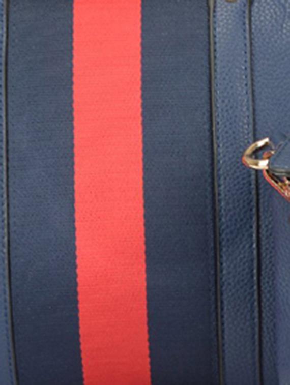 blue leatherette striped handbag - 9634088 - Zoom Image - 4