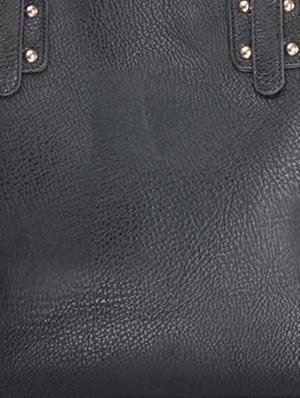 black leatherette tote bag - 9634115 - Standard Image - 4
