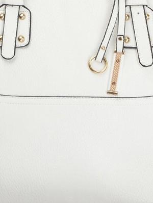 white leatherette handbag - 9634118 - Standard Image - 4