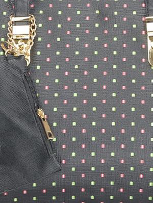 black leatherette polka dotted handbag - 9634153 - Standard Image - 4