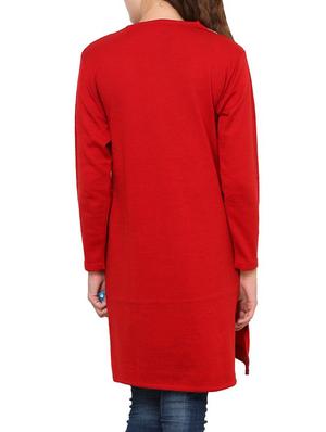 Red Acrylic Printed woolen kurta - 9646083 - Standard Image - 4