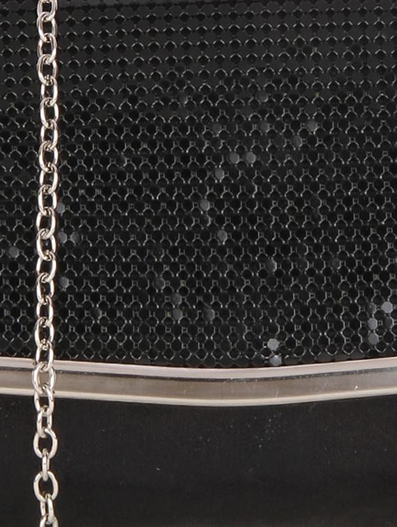 black leatherette embellished clutch - 9653870 - Zoom Image - 4