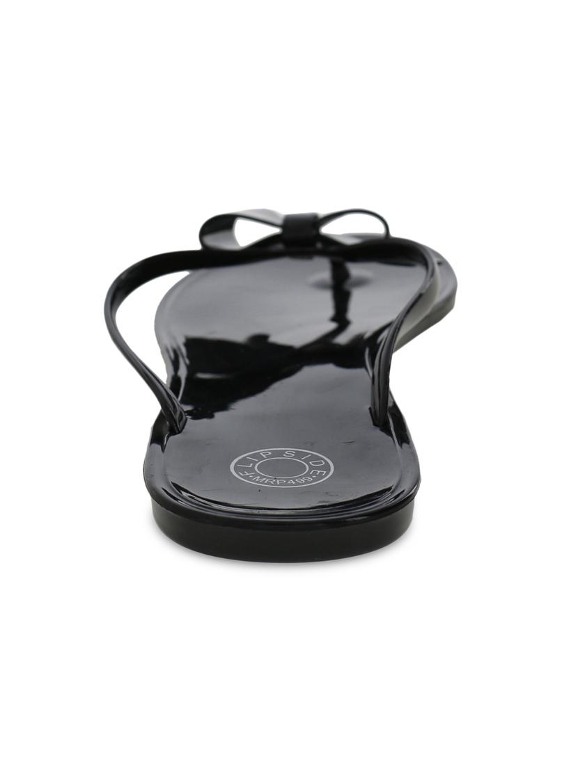 black leatherette flip Flops - 9656851 - Zoom Image - 4