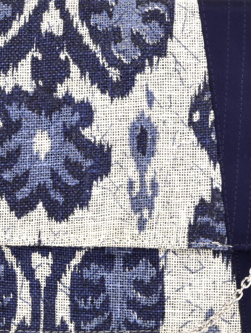 navy blue and off white floral silk and cotton sling - 9659385 - Zoom Image - 4