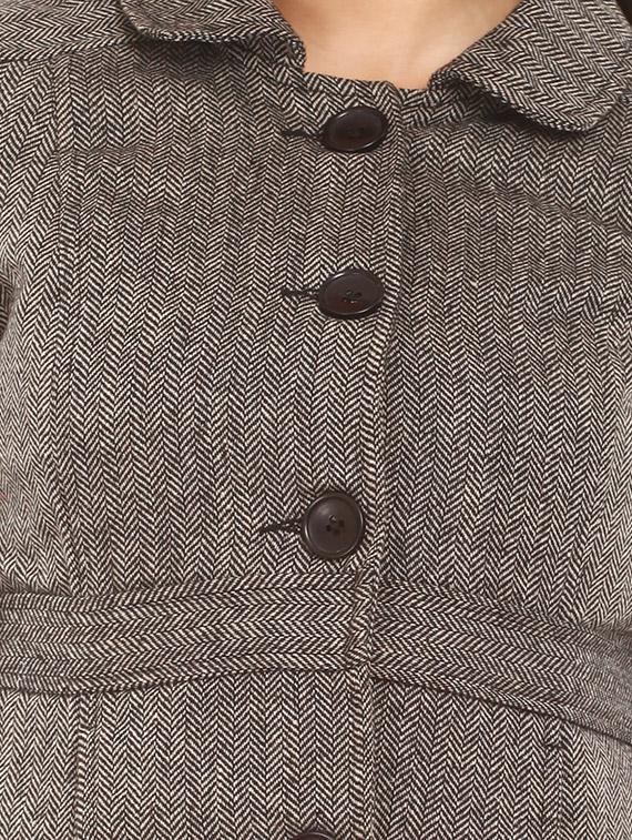 Grey Woollen Coat - 9662768 - Zoom Image - 4
