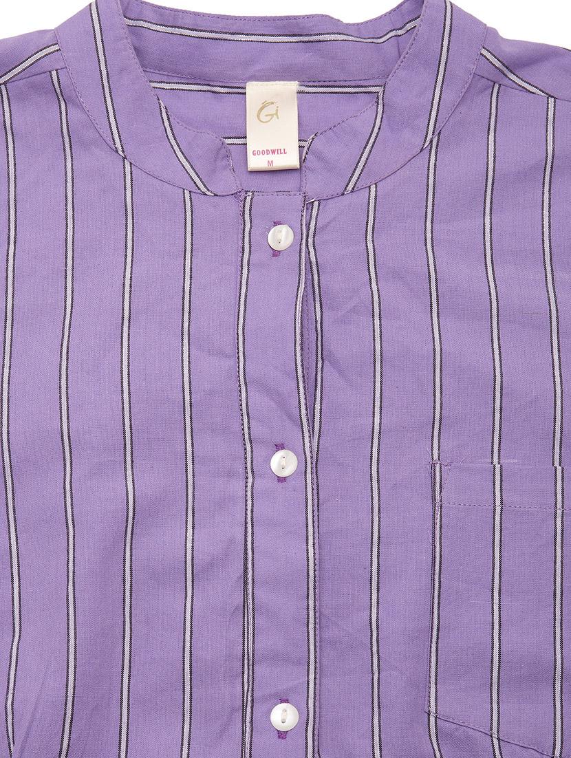 purple cotton yarn dyed shirt - 9668591 - Zoom Image - 4