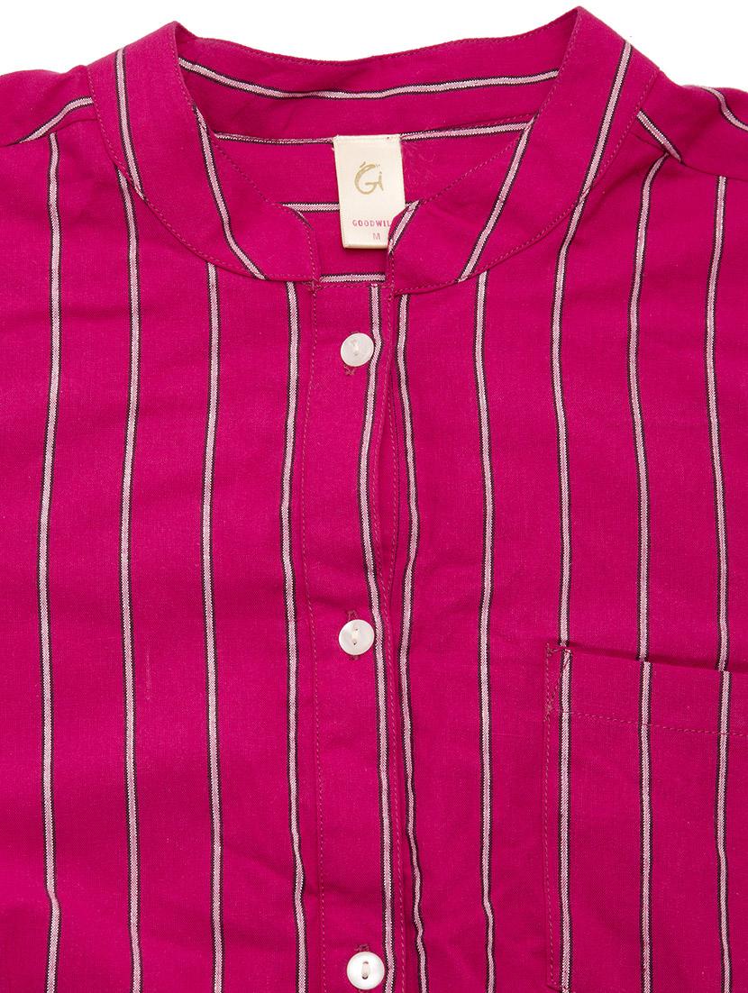 pink cotton yarn dyed shirt - 9668592 - Zoom Image - 4
