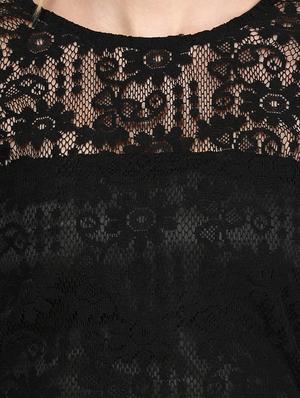 black half sleeved lace top - 9673007 - Standard Image - 4
