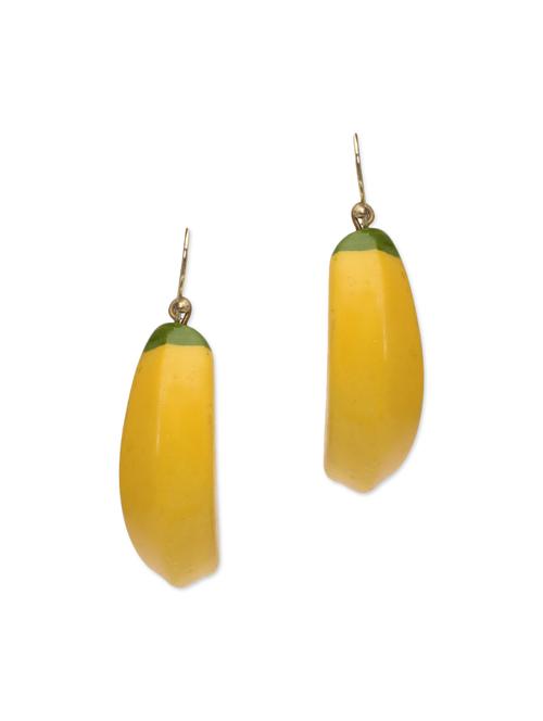 yellow banana shaped earrings - 9675242 - Very Small Image - 1