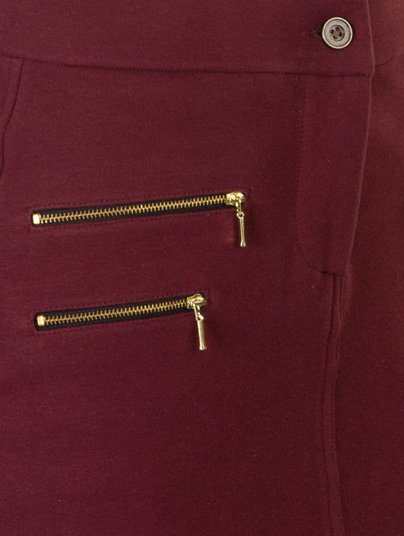 Maroon cotton lycra front slit skirt - 9683537 - Zoom Image - 4