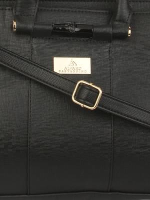 black textured faux leather handbag - 9704380 - Standard Image - 4