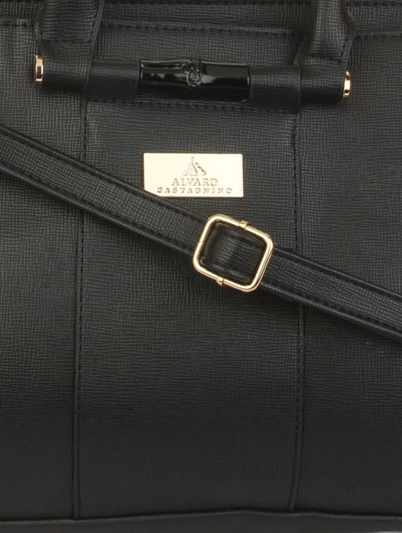black textured faux leather handbag - 9704380 - Zoom Image - 4