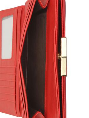 red textured faux leather wallet - 9704403 - Standard Image - 4