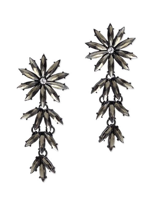 Floral Shaped Crystals Dangle earrings - 971363 - Very Small Image - 1