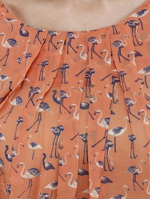orange printed georgette top - 9737404 - Standard Image - 4