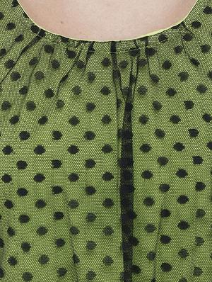 green and black georgette top - 9737437 - Standard Image - 4
