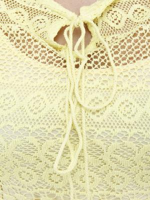 yellow net laced top - 9737464 - Standard Image - 4