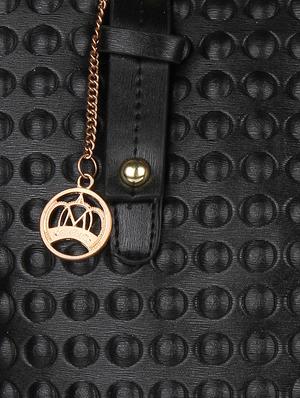 black leatherette tote bag - 9753555 - Standard Image - 4