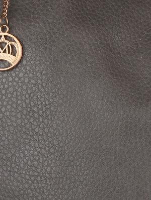 grey leatherette handheld bag - 9753592 - Standard Image - 4