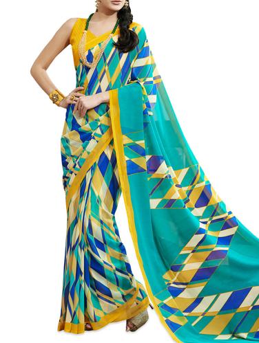 Chiffon Yellow Saree