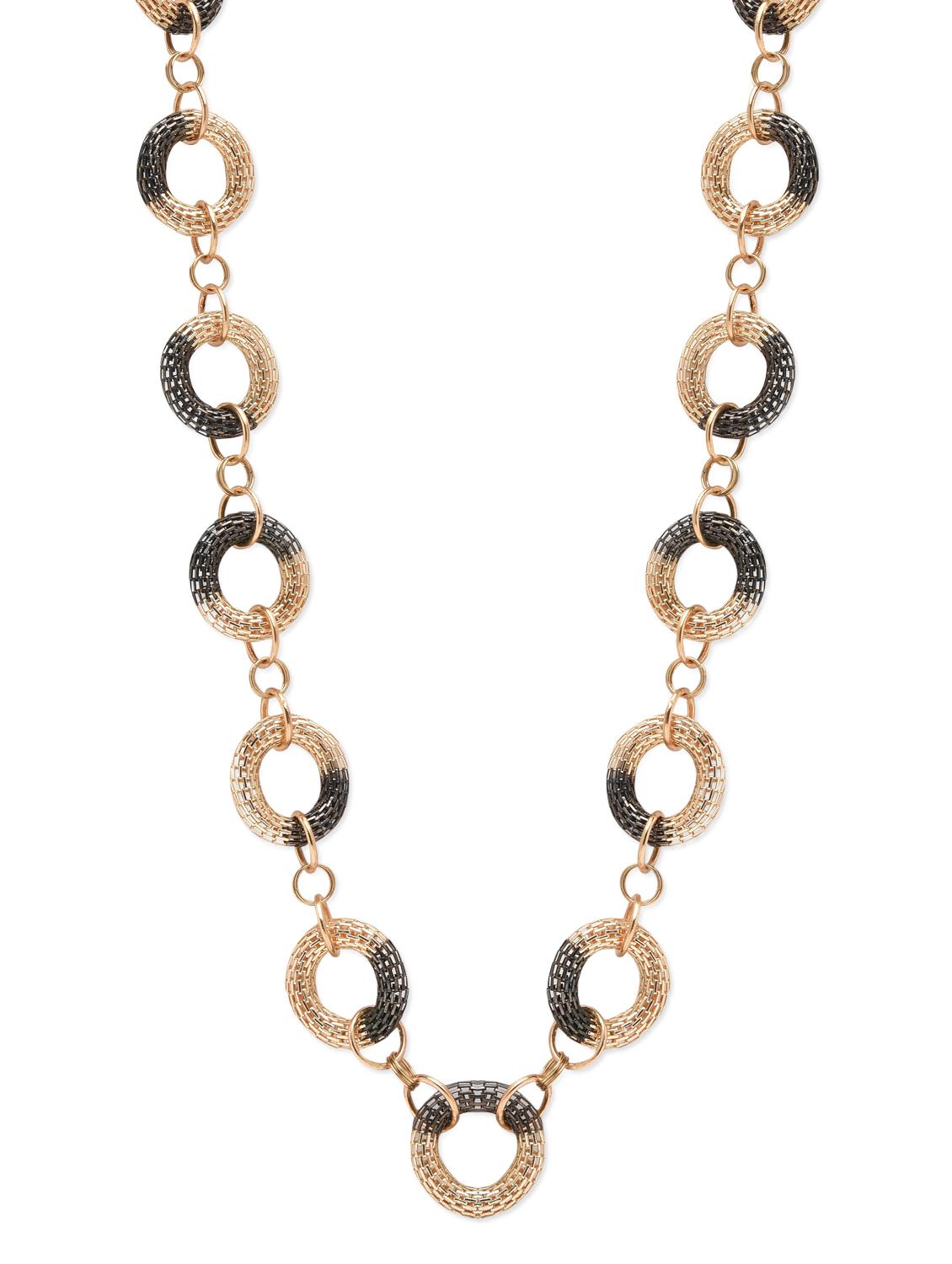 Intertwined Black & Gold Chain Necklace - By