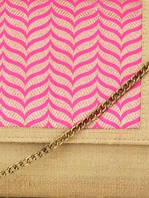 gold toned brocade silk sling bag - 9792254 - Standard Image - 4