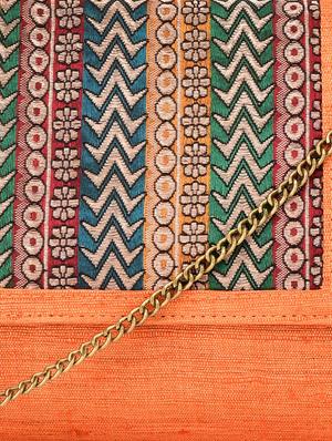 peach brocade silk clutch - 9792256 - Standard Image - 4