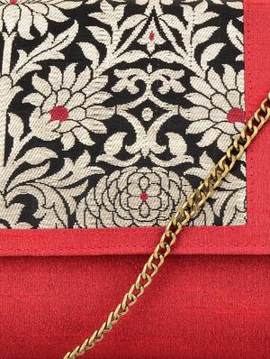 maroon brocade silk clutch - 9792262 - Standard Image - 4