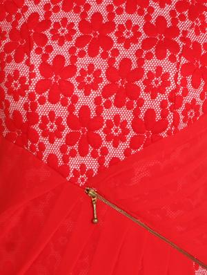 red georgette layered dress - 9794905 - Standard Image - 4