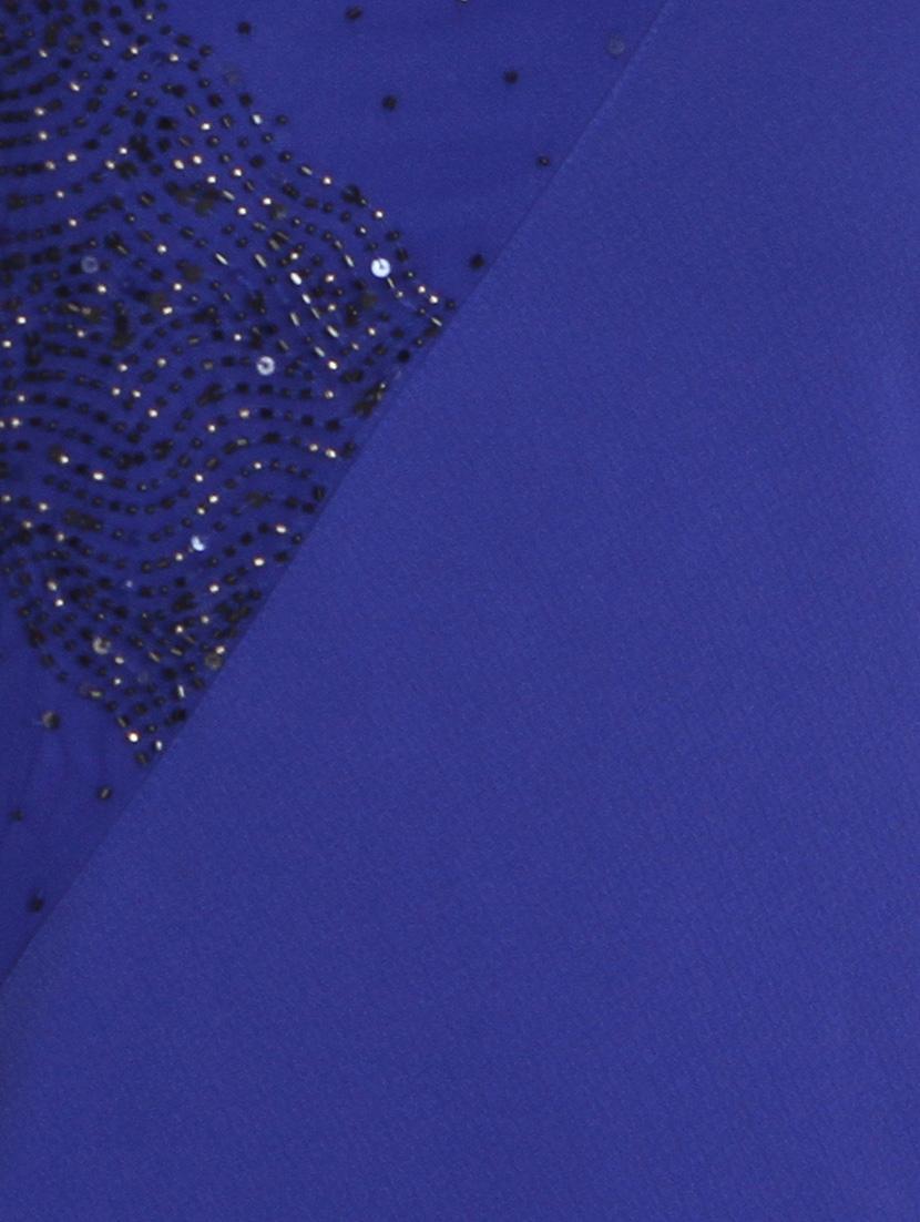 blue solid embellished shift dress - 9794927 - Zoom Image - 4