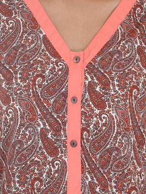 Paisley printed polycrepe top - 9797037 - Standard Image - 4